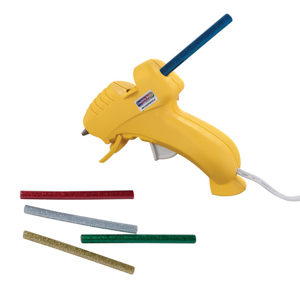 Hot Glue Sticks, 6 Assorted Glitter Colors, 4" x 0.31", 12 Per Pack, 6 Packs