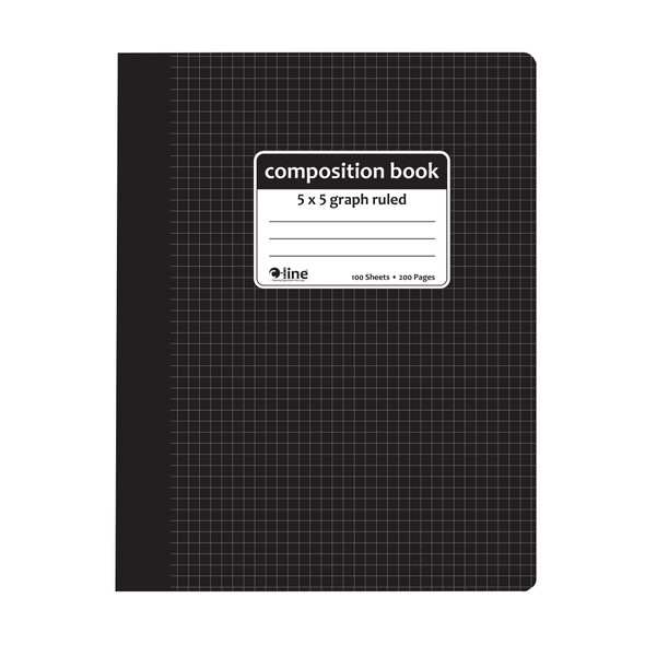 Composition Notebook, 5 x 5 Graph Ruled, Black