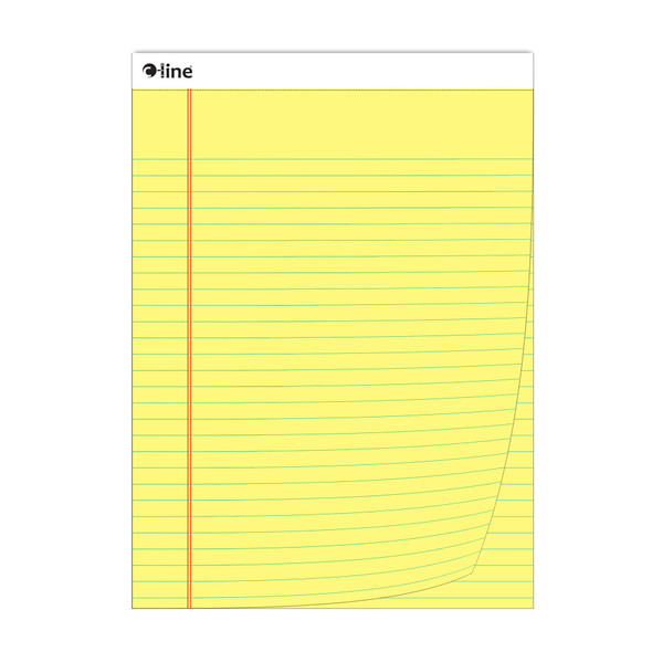 Legal Pad, Wide Ruled, Yellow, 50 Sheets