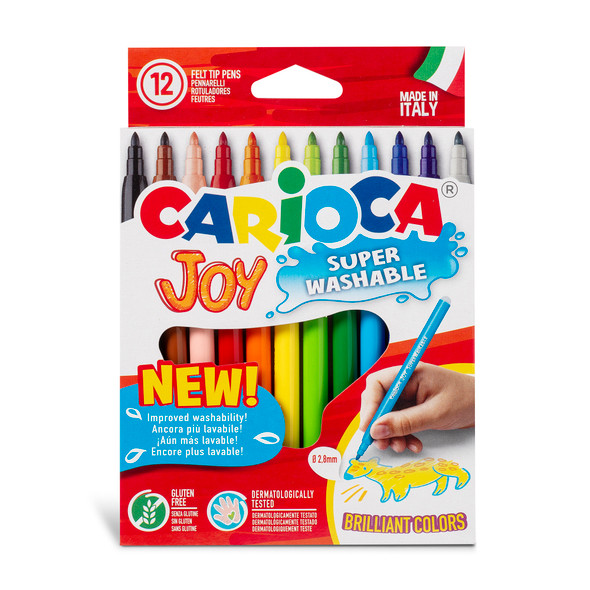 Joy Fine Tip Washable Felt Tip Pens - 12 Pieces