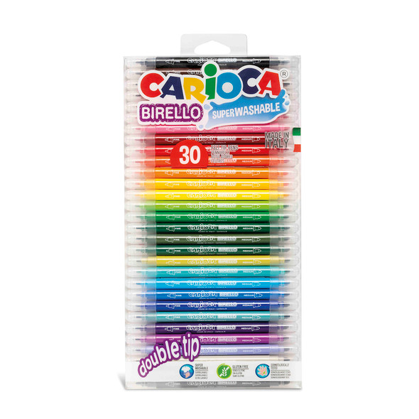 Birello Felt Tip Dual Tip Washable Pens - 30 Pieces
