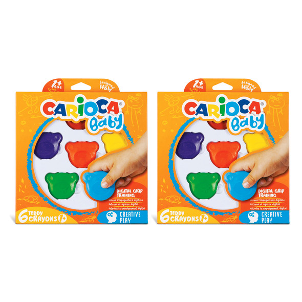 BABY Teddy Crayons, 6 Per Pack, 2 Packs