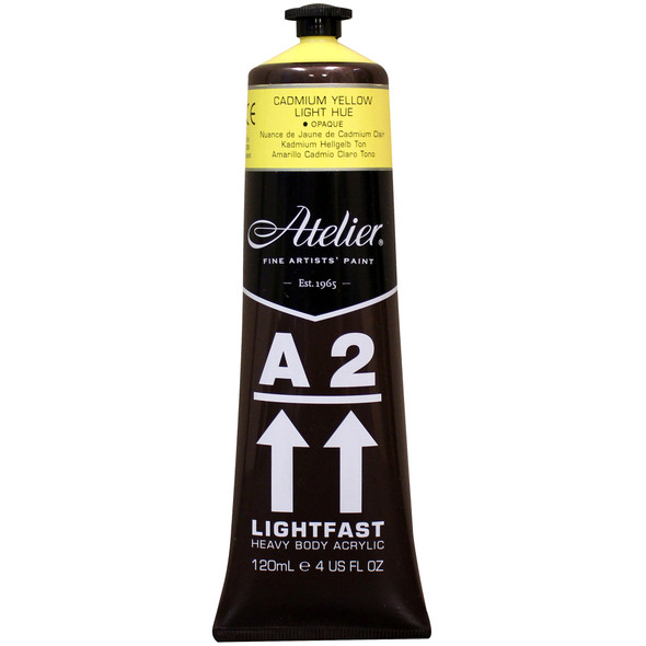 A2 Heavy Body Lightfast Artist Acrylic, 4 oz., Cadmium Yellow Light Hue