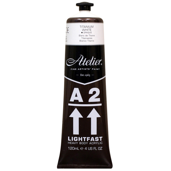 A2 Heavy Body Lightfast Artist Acrylic, 4 oz., Titanium White