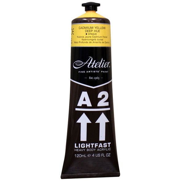 A2 Heavy Body Lightfast Artist Acrylic, 4 oz., Cadmium Yellow Deep Hue