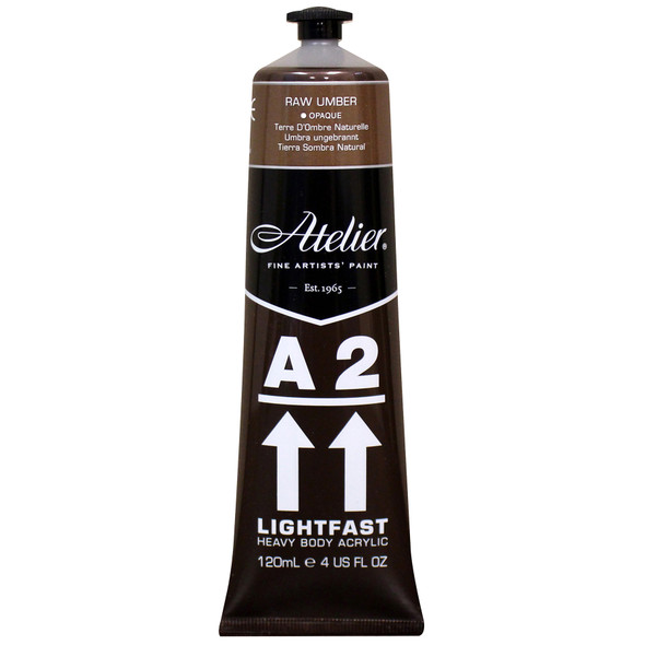 A2 Heavy Body Lightfast Artist Acrylic, 4 oz., Raw Umber