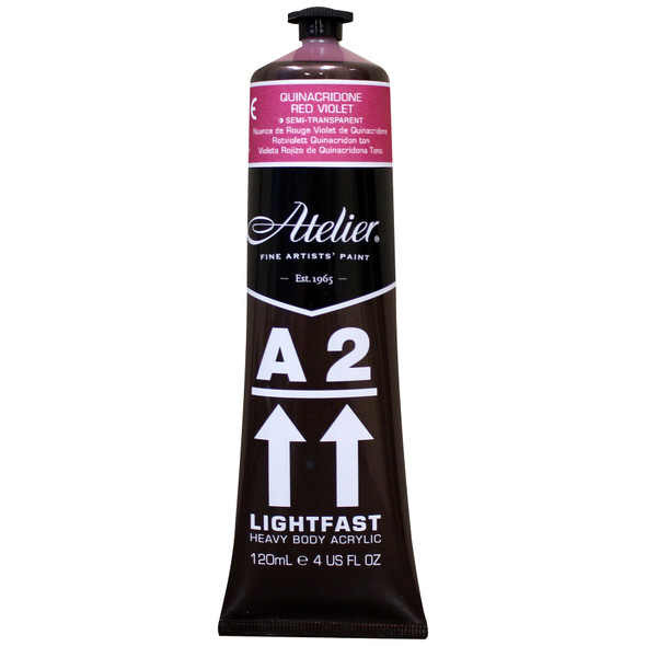 A2 Heavy Body Lightfast Artist Acrylic, 4 oz., Quinacridone Red Violet Hue