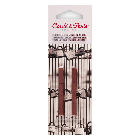 Carres Esquisse Sketching Pastel Crayons, Sanguine Medicis (2453), Pack of 2