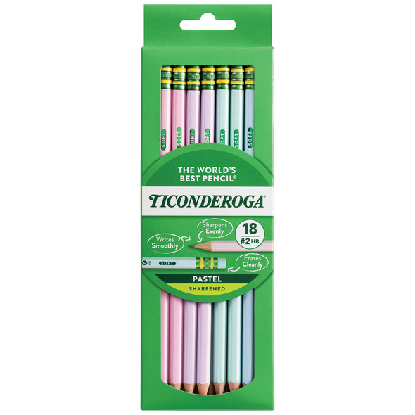 Wooden Pencil Pastel, Sharpened, Pack of 18