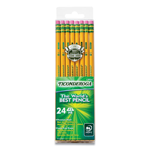 Pencils, #2 Soft, Yellow, Unsharpened, Pack of 24