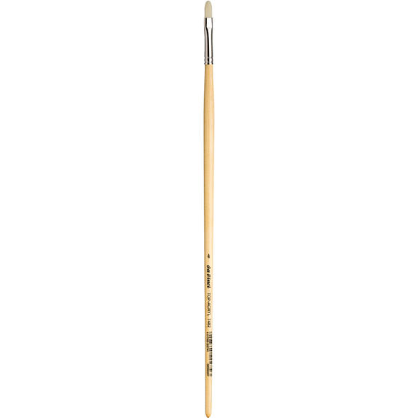 TOP-ACRYL White Brush, Synthetic, Acrylic & Oil, Filbert, Series 7482, Size 4