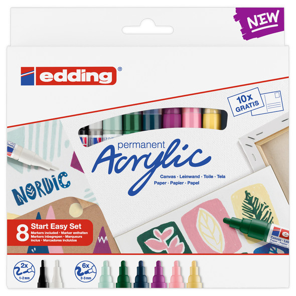 Acrylic Paint Markers, Nordic Colors, Set of 8