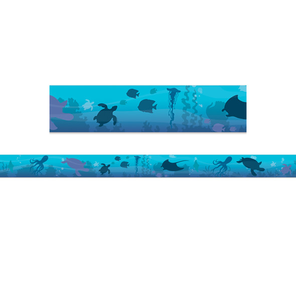 Seas the Day Blue Silhouettes Deco Trim, 37 Feet