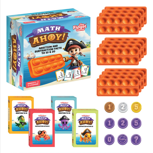 Math Ahoy Game, Flash Cards, Coins & Fidget Mats