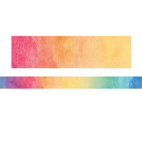 Watercolor Straight Rolled Border Trim, 50 Feet Per Roll, 3 Rolls