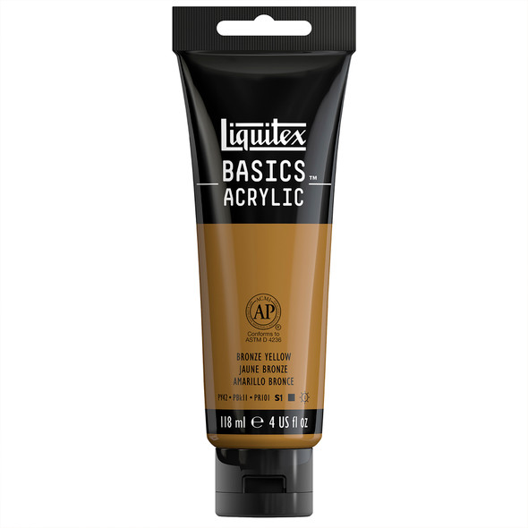 BASICS Acrylic Paint, 118 mL Tube, Bronze Yellow