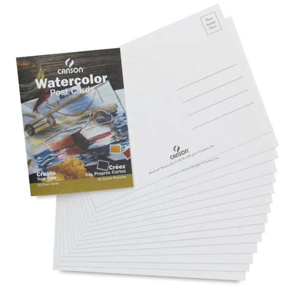 Canson Artist Series Montval Watercolor Postcards, 15 Sheet, 5x7 inch, 1 Count