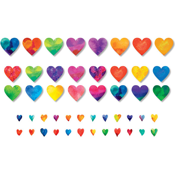 Watercolor Hearts Bulletin Board Accents, Pack of 48