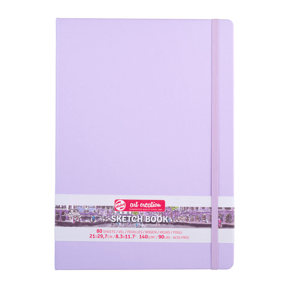 Sketchbook, 80 Sheets, 90lbs, Pastel Violet Cover, 8.3" x 11.7" (A4)