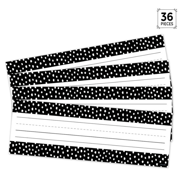 Messy Dots on Black Name Plates, 9-1/2" x 3-1/4", 36 Per Pack, 6 Packs