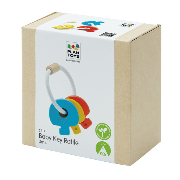 Wooden Baby Key Rattle and Teether