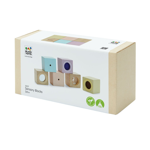 Wooden Sensory Blocks - 6 Pieces