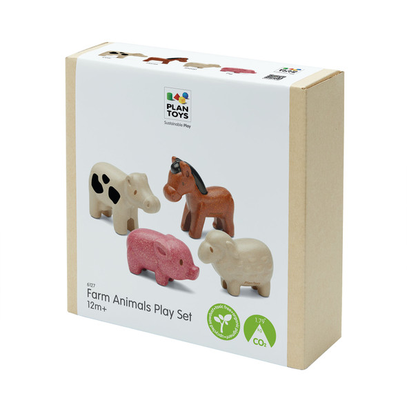 Wooden Farm Animals Playset