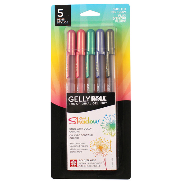 Gelly Roll Gel Ink Pens, Gold Shadow, Pack of 5