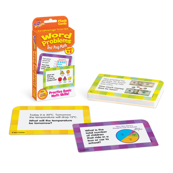 Word Problems Test Prep Math, Grades 1-3 Challenge Cards®, 6 Packs Word Problems Test Prep Math, Grades 1-3 Challenge Cards®, 6 Packs