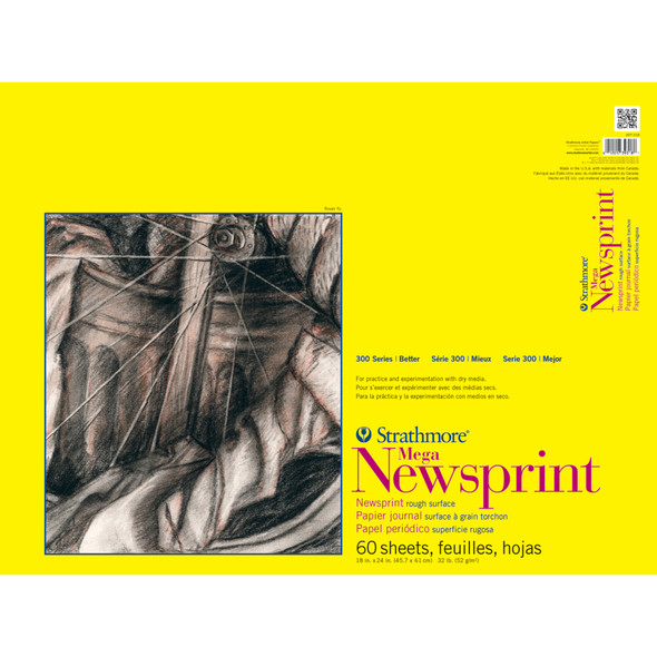 300 Series Newsprint Paper Pad, 18" x 24", 60 Sheets