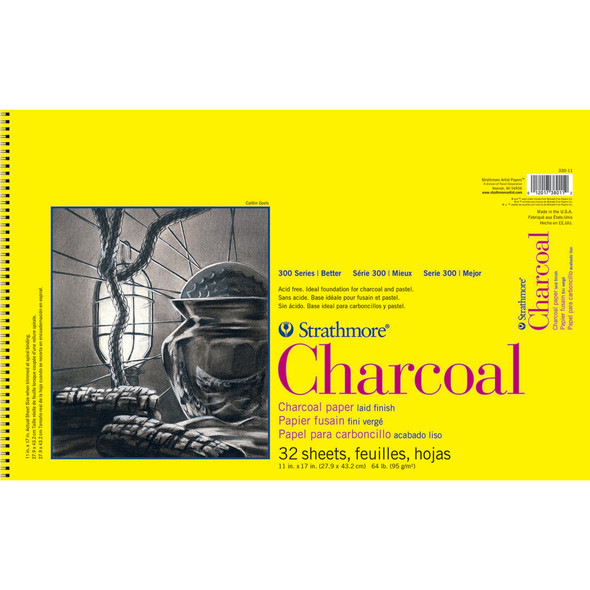 300 Series Charcoal Pad, Top Wire Binding, 32 Sheet, 11x17 inch, 1 Count
