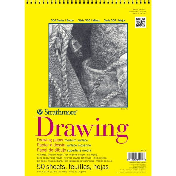 300 Series Drawing Pad, Top Wire Binding, 50 Sheet, 9x12 inch, 1 Count