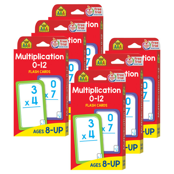 Multiplication 0-12 Flash Cards, 6 Packs - SZP04008-6