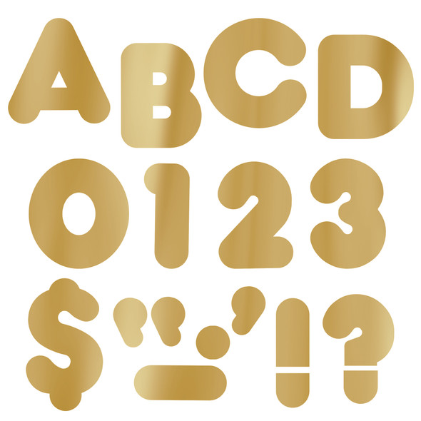 Gold Metallic 4" Casual UC Ready Letters