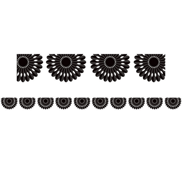 Black and White Fiesta Die-Cut Border Trim, 35 Feet