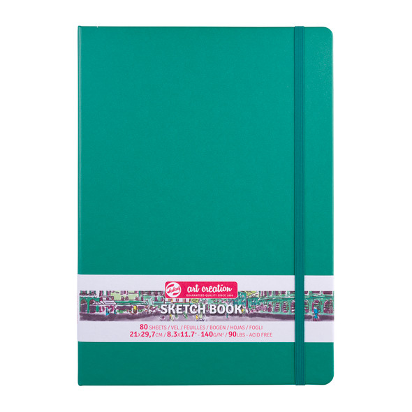Sketchbook, 80 Sheets, 90lbs, Forest Green Cover, 8.3" x 11.7" (A4)