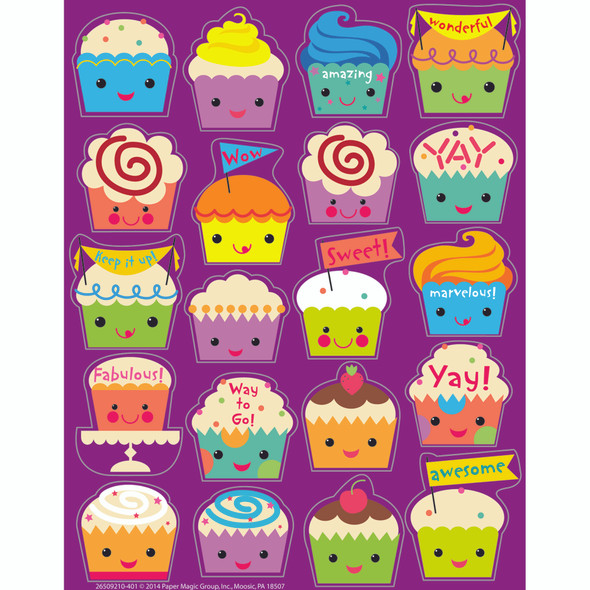 Cupcake Scented Stickers, 80 Per Pack, 6 Packs