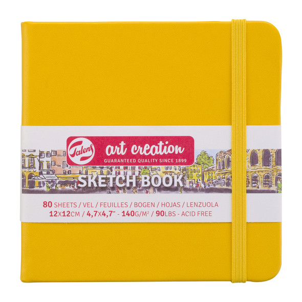 Sketchbook, 80 Sheets, 90lbs, Golden Yellow Cover, 4.7" x 4.7"