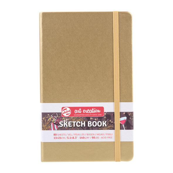 Sketchbook, 80 Sheets, 90lbs, White Gold Cover, 5.1" x 8.3"