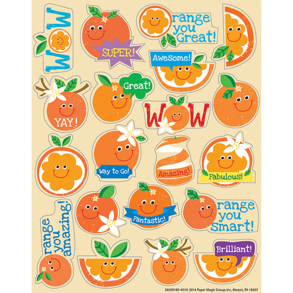 Orange Scented Stickers, 80 Per Pack, 6 Packs