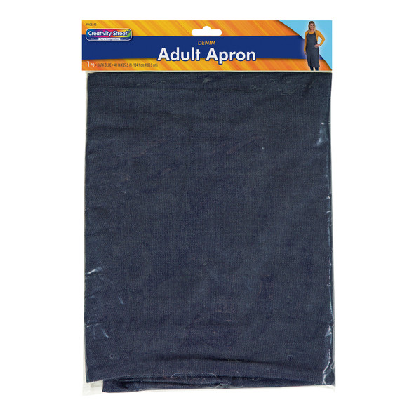 Adult Apron, Dark Blue Denim, 41" x 27-1/2", 1 Count