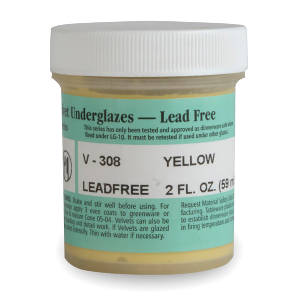 Velvet Underglaze, 2 oz, Yellow V-308