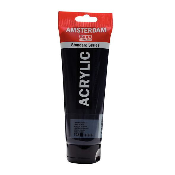 Standard Acrylic Paint Tube, 250 mL, Lamp Black 702