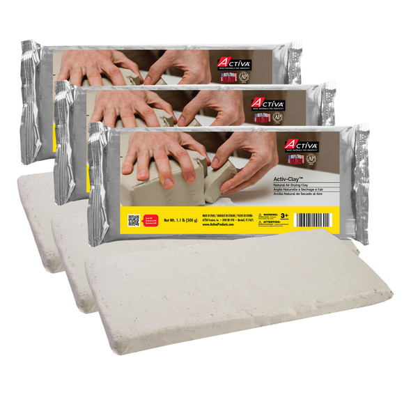 (3 Ea) Activ-clay Extra White 1lb