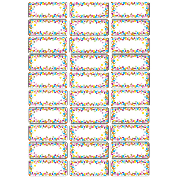Magnetic Die-Cut Small Foam Nameplates & Labels, Confetti, 30 Pieces