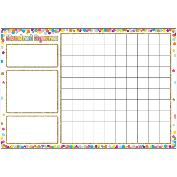 Smart Poly Chart, 13" x 19", Confetti Hundred Squares