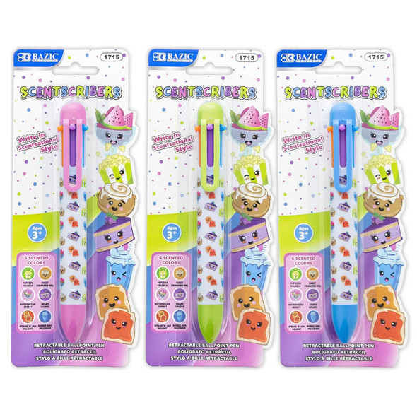 (3 Ea) Bazic Scented 6-color Pen
