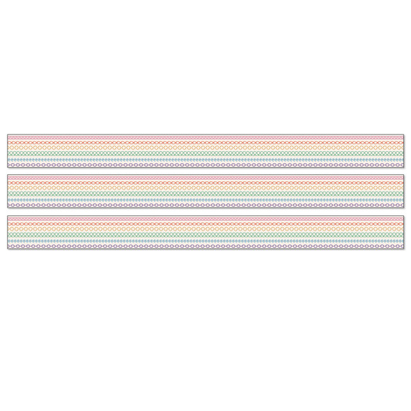 (3 Pk) Rainbow Stitched Border