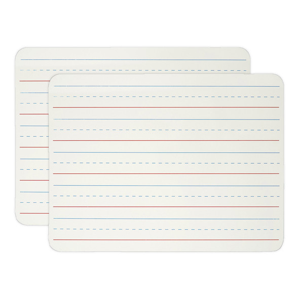 Dry Erase Board, Two-Sided Lined/Plain, 9" x 12", Pack of 2