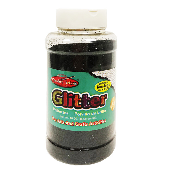 Creative Arts Glitter, 16 oz. Bottle, Black